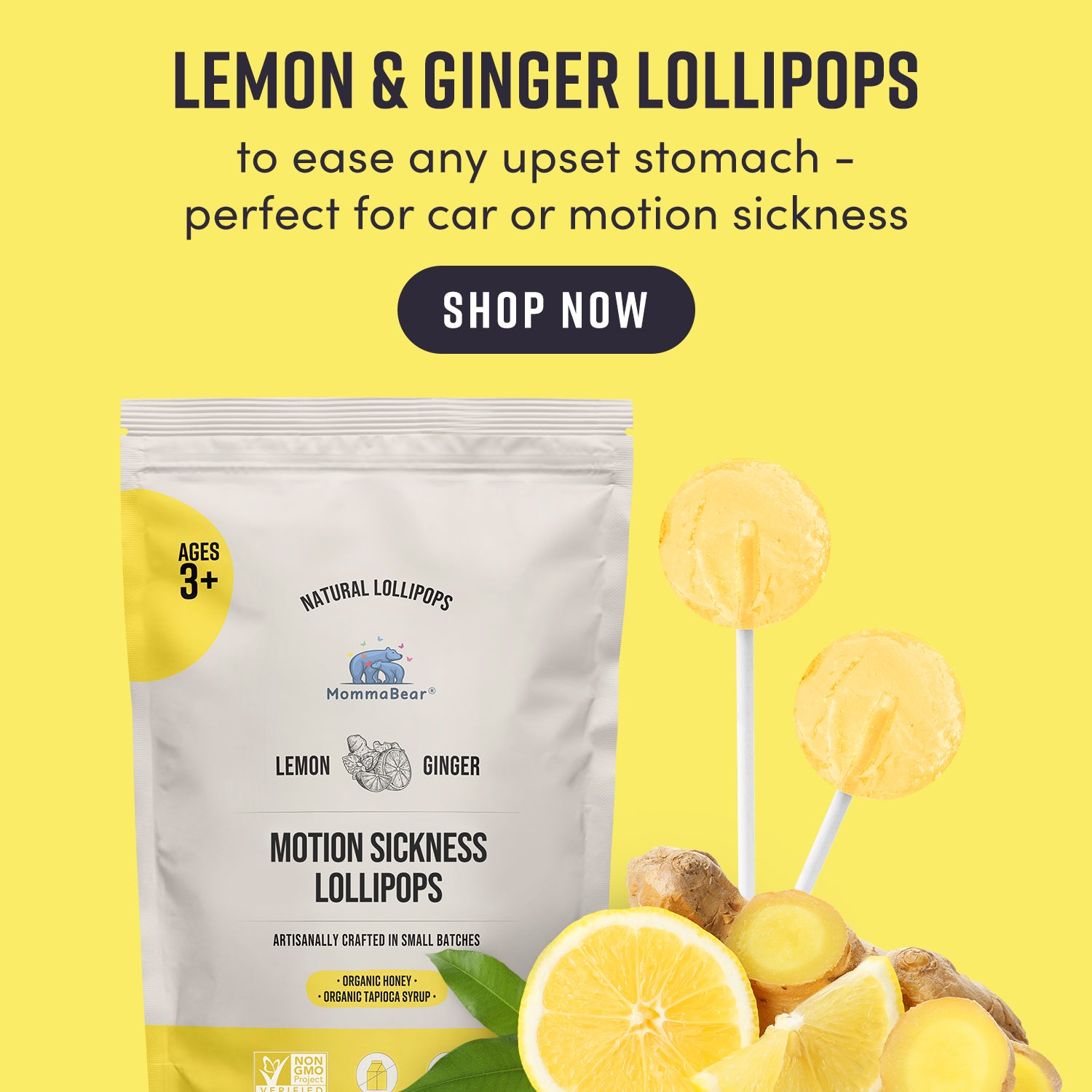 organic ginger lollipops