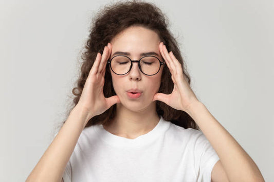 woman doing a breathing exercise