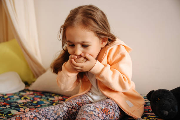 A girl vomitting 