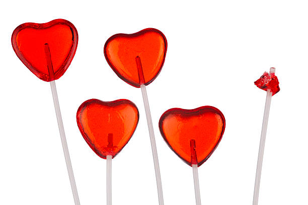 heart shapes lollipops
