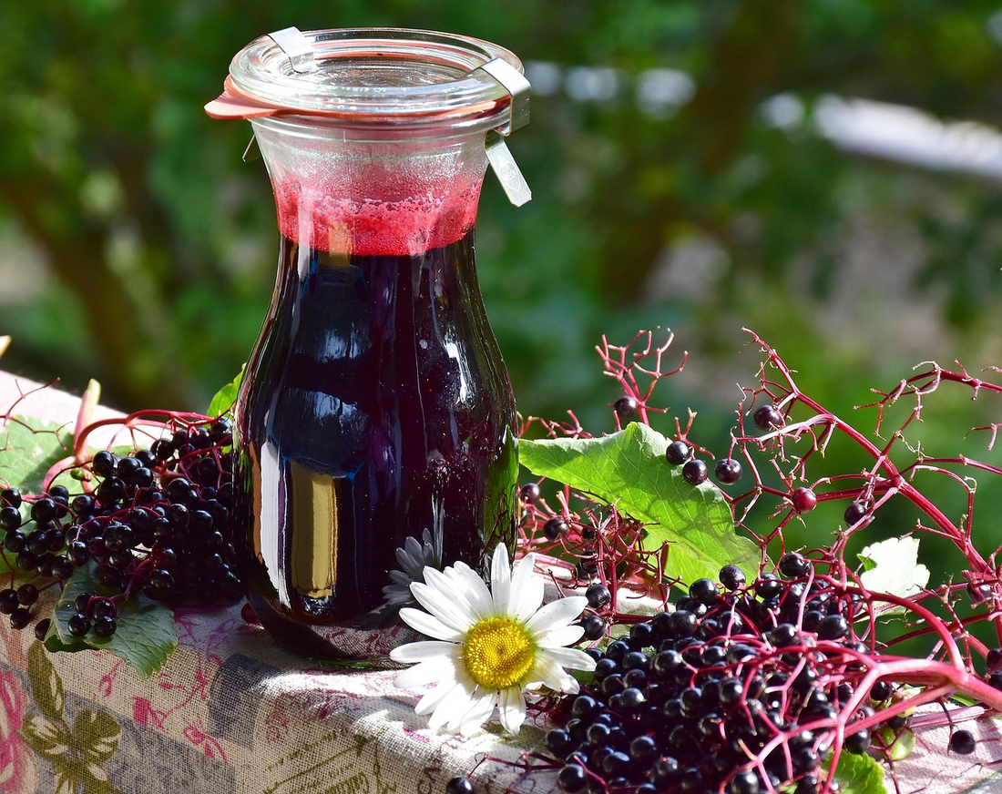 Elderberry Juice inside a Jar
